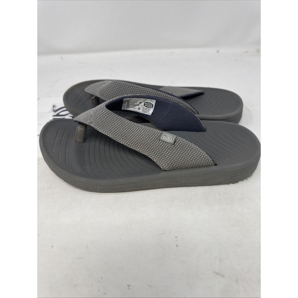 Hey Dude Milo Slip-on Thong Sandals Grey 40125-030 Men's‎ 9 Women's 11 - Picture 2 of 8